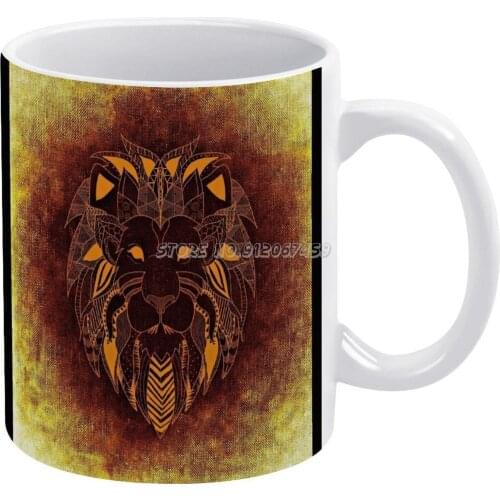 Fire Lion Coffee Mugs Custom Square Pillow Cover Case Zipper Pillowcase Fire Lion Feuer Flammen Flamme Funken Hell Skizze Tier T