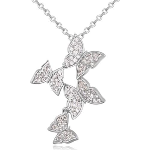 11.11 New Design Butterfly Pendant Necklace Micro Paved with Cubic Zircon Collar For Women Bijoux Accessories Best Jewelery Gift