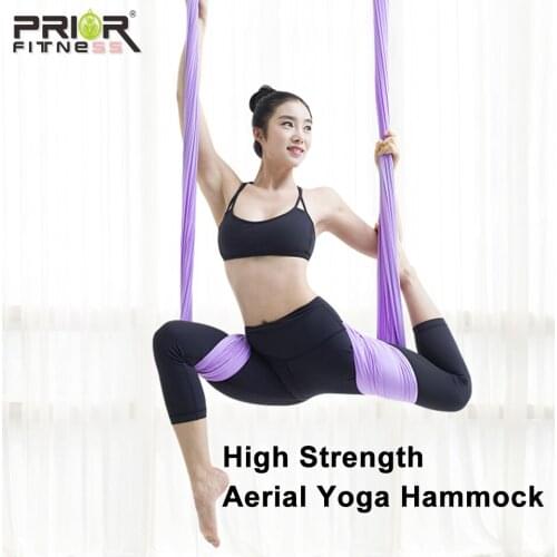 Prior Fitness Premium Full Set Light Purple Anti Gravity Aerial Yoga Hammock Set High Strength Fabric for Fitness Home Hammock