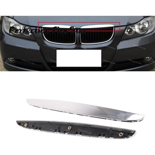 Front Hood Chrome Cover Trim above Grille Right For BMW E90 E91 3-Series 2006 2007 2008 325i 330i 328i 51137117242 51137117241