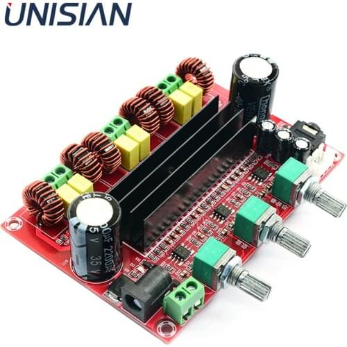 UNISIAN TPA3116 2.1 Auido Amplifier Board Bass 1X 100W 2X80W TPA3116 2.1 Chaneel Stereo HIFI Digital Amplifiers DC12V-24V