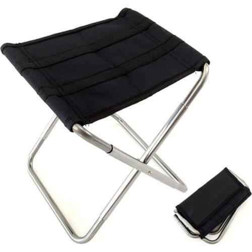 Portable Folding Camping Chair Foldable Stool Aluminum Seat Outdoor Sports Fishing Hiking Camping Travel Garden BBQ Accessories