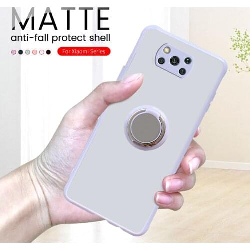 Shockproof Matte Case For Poco X3 NFC Camera Armor Protector For xiaomi poxo x3 nfc x3nfc pocco With Ring Holder Stand Coque