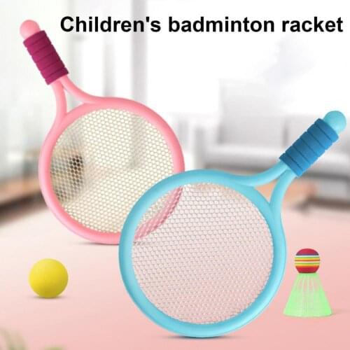Comfortable Badminton Racket Anti-skid Soft Edging Sports Force Training Children Badminton Racket Parent-child Game for Outdoor