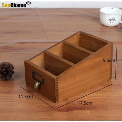 Groceries Household Items Vintage Old Wooden Jewelry Storage Box Cosmetic Storage Box Desktop Home Decoration