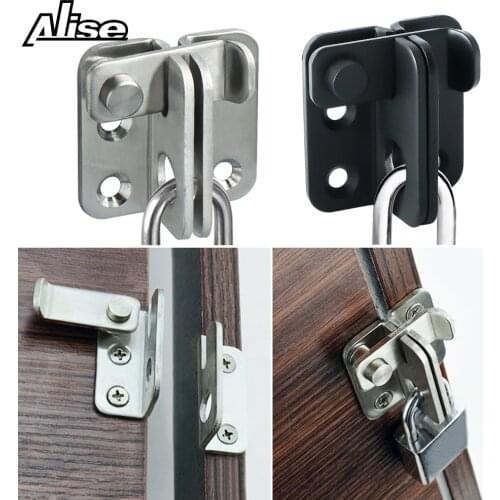 Alise Stainless Steel Door Bolt Guard Cabinet Lock Hasp Latches Sliding Door Convenience Lock Security Lock Hardware Accessories