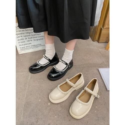 Small leather shoes women 2021 spring and autumn Mary Jane Japanese-style simple girly flat shallow shallow shoes