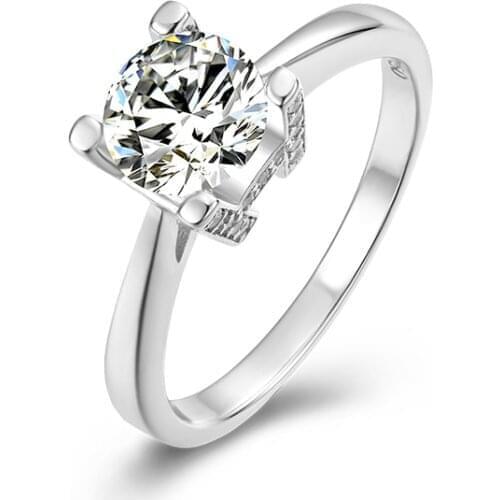 BOEYCJR 925 Silver Heart 1ct D color Moissanite VVS1 Elegant Engagement Wedding Ring With national certificate for Women Gift