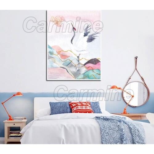 Animal Painting Cloud Wild Crane Hd Print Painting Poster Home Living Room and Bedroom Wall Art Decoration Can Be Customized