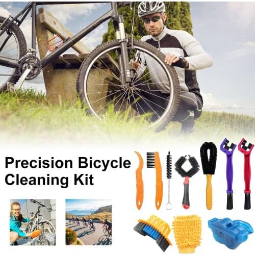 10 PCS Cycling Cleaning Kit Bike Chain Cleaner Clean Machine Brushes Bicycle Brush Accessories Maintenance Tools