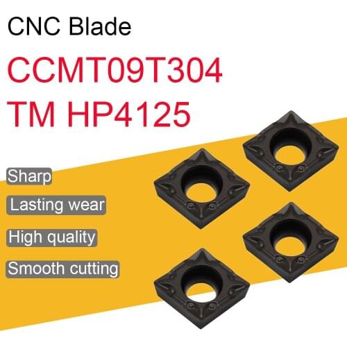10PCS High Quality CCMT09T304 TM HP4125 Carbide Inserts Inner Hole Turning Blade CNC Lathe Tool Cutting Machine