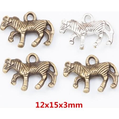 100 pieces of retro metal zinc alloy horse pendant for DIY handmade jewelry necklace making 7799