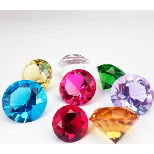 40mm Mixed Color Crystal Diamond 1pc Sun Catchers Glass Diamond Paperweight Home Decor Ornaments