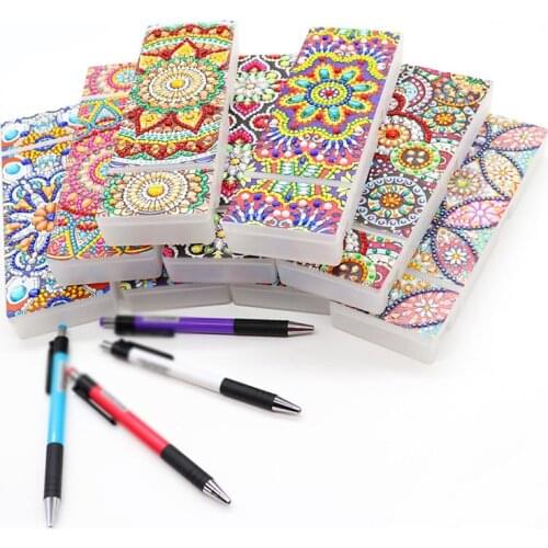 DIY Diamond Painting Pencil Case Mandala Special Shaped Diamond Embroidery Tool Stationery Box Handmade Crystal Box Storage Box