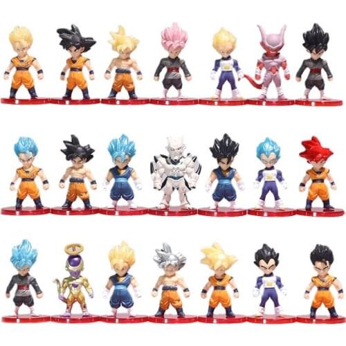 Dragon Ball PVC Anime Figures A Full Set of Buu Son Goku Gohan Gogeta Super Saiyan Decoration Gift Doll Model Toys For Children