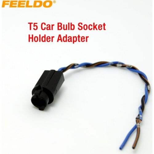 FEELDO 10Pcs T5 Car LED Bulb Socket Holder Adapter Harness Plugs #FD-3816
