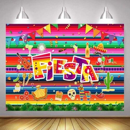 Carnival Guitar Hat Balloon Colorful Stripe Backdrop Friends Fun Party Venue Decoration Studio Photography Background Cloth