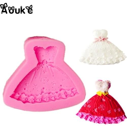 Skirt Shape Liquid Silicone Mold Cake Chocolate Molds Cookies Pastry Pudding Ice Cube Mould Wedding Decoration DIY Baking Tools
