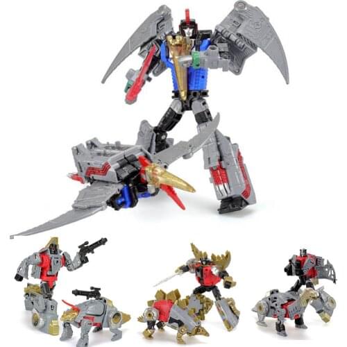 G1 Transformation Dinoking Volcanicus Grimlock Slag Sludge Snarl Swoop Slash Dinobots 5in1 Action Figure Robot Toys