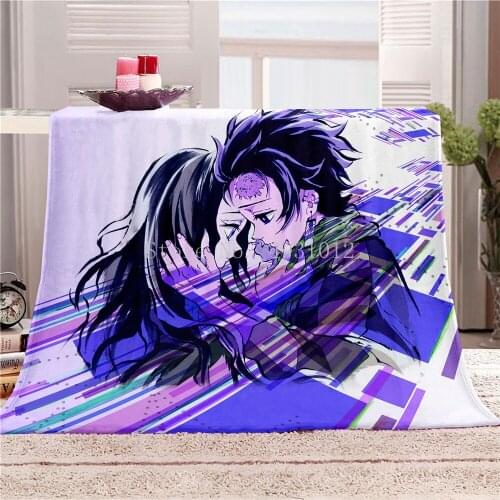 Japanese Anime Cartoon Print Blankets Fleece Summer Anime Cute Breathable Warm Throw Soft Blankets for Sofa Couch Bedspreads