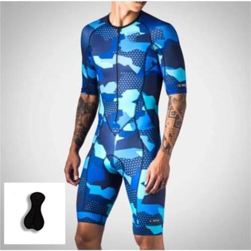 Summer Professional Team One-Piece Mono De Ciclismo Para Hombre Lycra Quick-Drying Short-Sleeved Jumpsuit Triathlon Cycling Suit