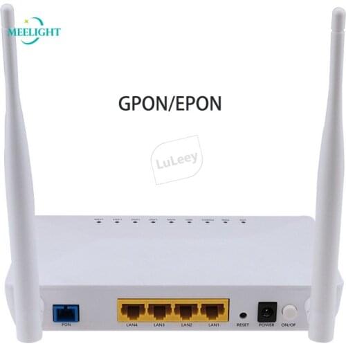 5pcs 4 port ONU GPON / EPON 1GE + 3FE + WiFi FTTH up 1.244G down2.488Gbps Router English WEB communication equipment