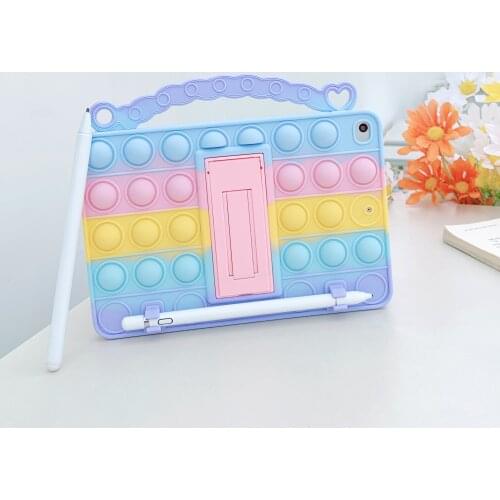 Cute Cartoon Cover for 2020 IPad 10.2 Case for ipad 10.2 7th 8th Generation A2270/A2428 Silicon PC Stand Handle Funda + Strap