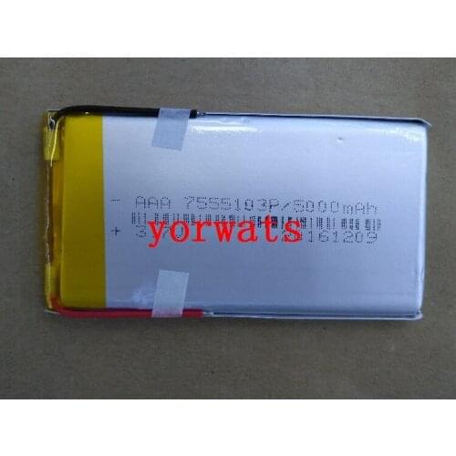 New Hot A Rechargeable Li-ion Cell 3.7V polymer lithium battery 7555103 5000mAh battery charging treasure direct sale