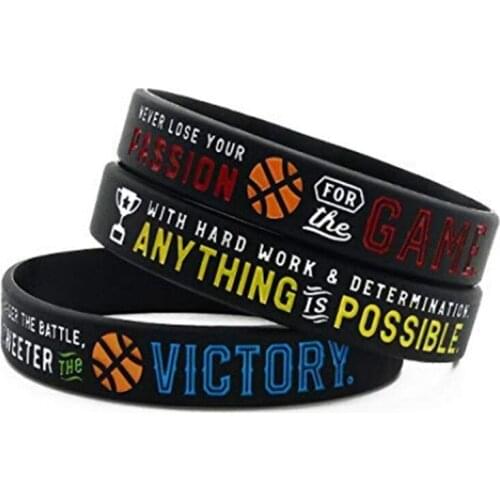 New Design Punk Everybody Never Lose Your Passion Silicone Bracelet For Men Fashion Outdoor Basketball Wristband Friendship Gift