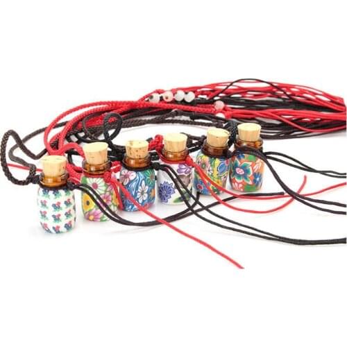 Whosale 100 PCS/lot Storage Essential Oil Bottles Necklace Glass Flower Perfume Pendants Sealing Practial Jewelry Sweater Neckla