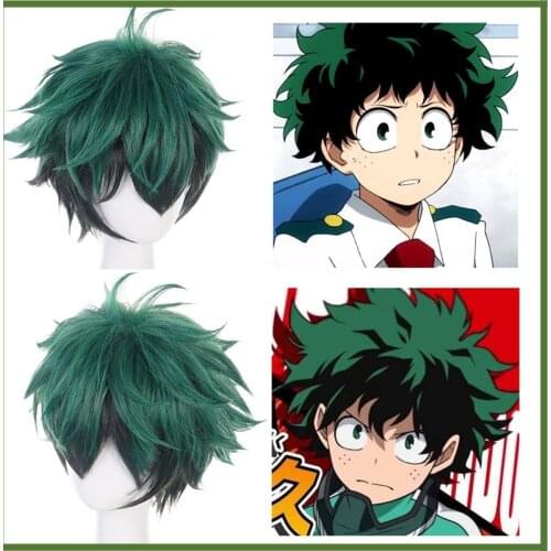 Japanese Anime Midoriya Izuku Deku Wig Role Play Green Hair My Boku No Hero Academia Cosplay Costume Party Comic Exhibition Prop
