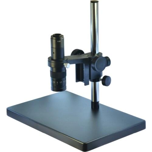 Industrial Microscope Big Heavy Duty Metal Boom Microscope Camera Table Stand 50mm Gear Ring Holder 180X Zoom C-mount Lens