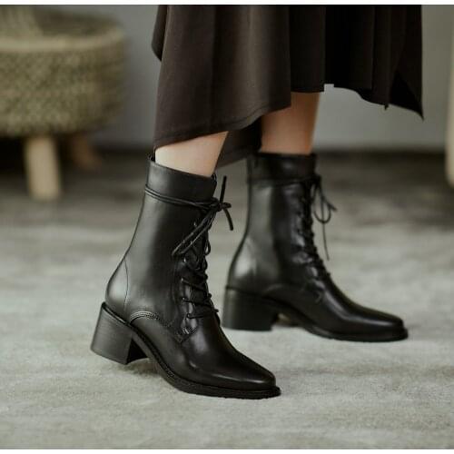 SKLFGXZY Autumn winter boots Genuine leather Women boots Riding boots fashion With short boots Womens shoes
