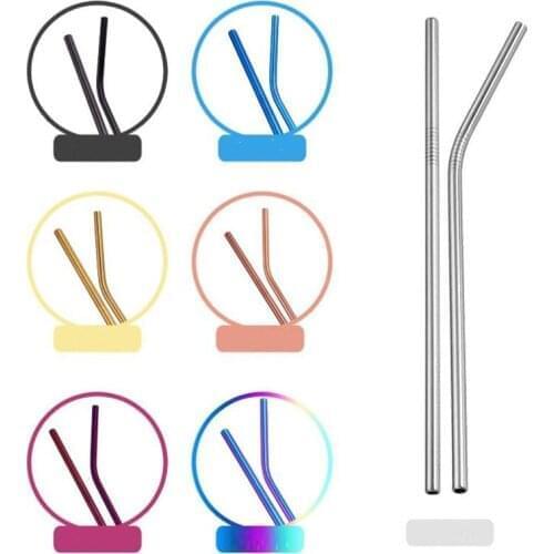 500pcs/lot 241mm*6mm 304 Stainless Steel Straws Reusable Drinking Straw With 125psc Brush