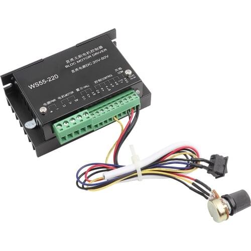 WS55-220 Motor Driver Controller DC 48V 500W CNC Brushless Spindle BLDC Motor Driver Controller With Cable