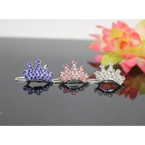 Rhinestone Crown Hairpin Child Hair Accessories Girl Headwear Pet Dog Accessories