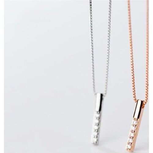 Sole Memory Geometry Cute Simple Personality 925 Sterling Silver Clavicle Chain Female Necklace SNE570