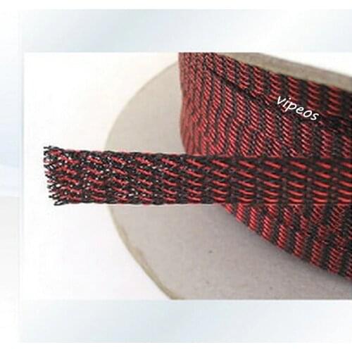 10Meter Braided Cable 10-18mm Wiring Harness Loom Protection/Sleeving - New Black&Red for DIY cable