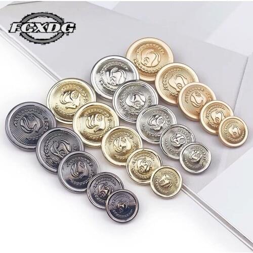 10pc/lot 15/20/25mm Vintage Metal Snap Buttons for Clothing Sewing Material Sewing Accessories Black Round Fashion Jacket Button