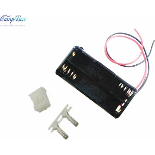100Pcs 2xAAA Battery Case Holder Socket Wire Junction Boxes With 15cm Wires, PH 2.0 Header and Crimps