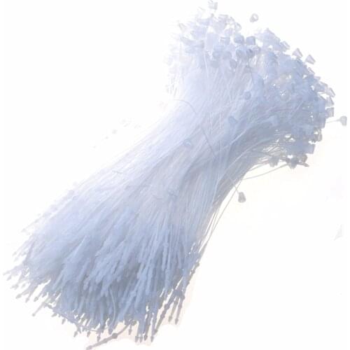 1000pcs Plastic Snap Lock Pin Security Loop White Paper Price Tag Tagging Fasteners for Jewelry Clothing Packaging 7" 180mm