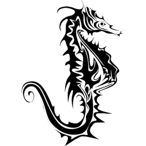 12.7cm*18cm Seahorse Decor Stickers Decals Car Accessories Vinyl Black/Silver S3-6019