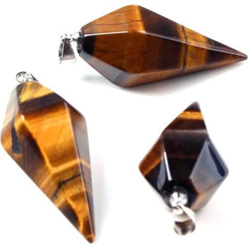 12pcs/lot Natural Stone Beads Amethysts Pyramid Pendulum Reiki Pendants Charms For Necklace Energy Healing Chakra Free Shipping