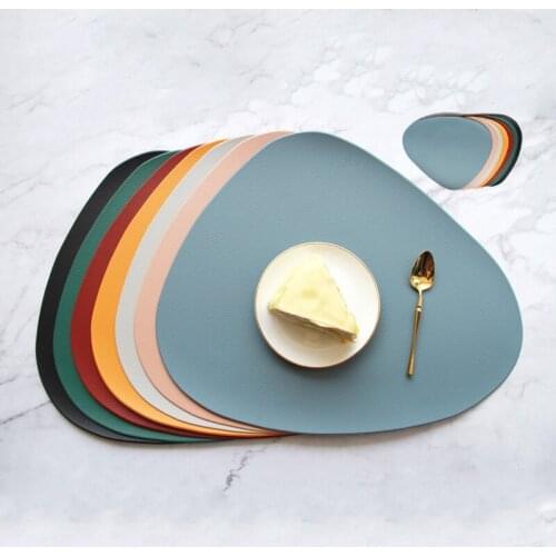 2 Pcs Kitchen Placemat Tableware Mat With Bowl Coaster Heat Insulation PVC Easy To Clean Available In Multiple