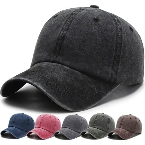 2021 High Quality Men Washed Cotton Baseball Cap Women Vintage Snapback Hat Adjustable Trucker Outdoor Caps Black Dad Hat Bone