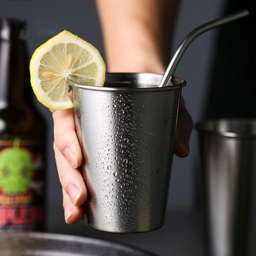 304 Stainless Steel Beer Cup Outdoor Portable Car Cup Household Cold Drink Juice Cup Single Layer Thickened Mug Without Handle
