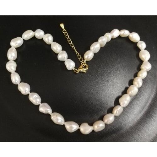 7 colors 11mm pearl baroque beads choker necklace 5cm extra chain gold clasp Natural freshwater pearl Women Jewelry 43cm 17