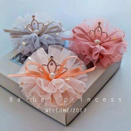 Pet accessories The little princess Crown Shining Stars net yarn Dog hair clips Princess Pet headdress clip beauty 10pcs