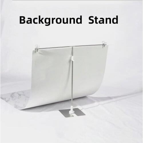 Stainless steel desktop photo mini tripod marble pattern photography background paper holder, adjustable poster T-shaped holder