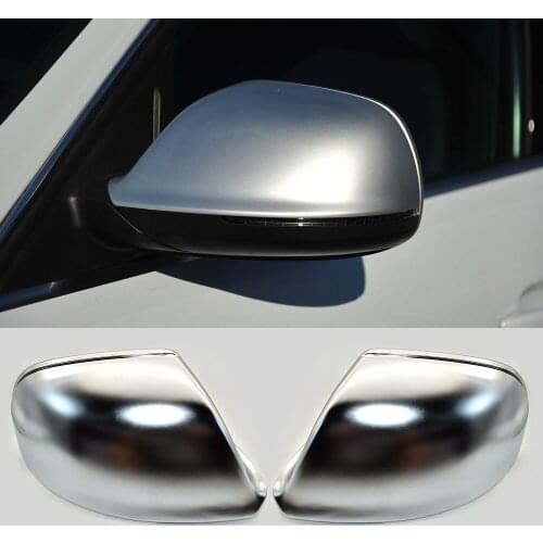 ANZULWANG For Audi Q5 8R Q7 4L SQ5 Chrome Side Mirror Cover Caps 2009 2010 2011 2012 2013 2014 2015 2016 Silver Matte